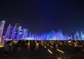 Tourists visit SPECTRA Ã¢â¬â LIGHT & WATER SHOW at Marina bay sand Royalty Free Stock Photo